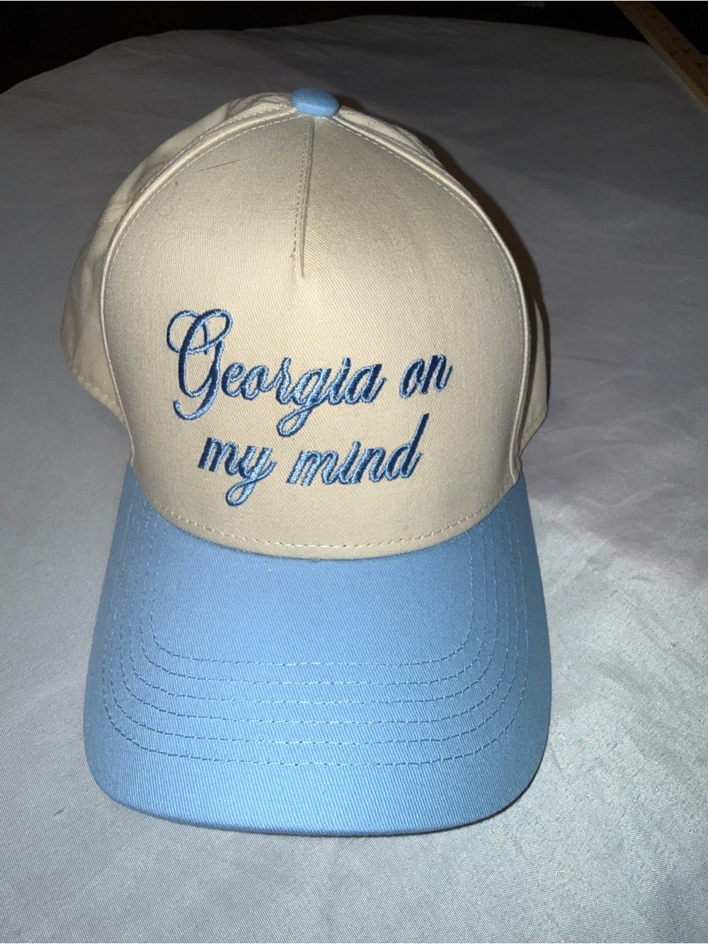 Georgia On My Mind Two-Tone Baseball Cap - Light Blue & Cream